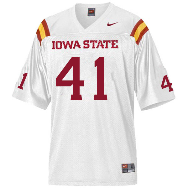 Iowa State Cyclones Men's #41 Koby Hathcock Nike NCAA Authentic White College Stitched Football Jersey RT42P74ED